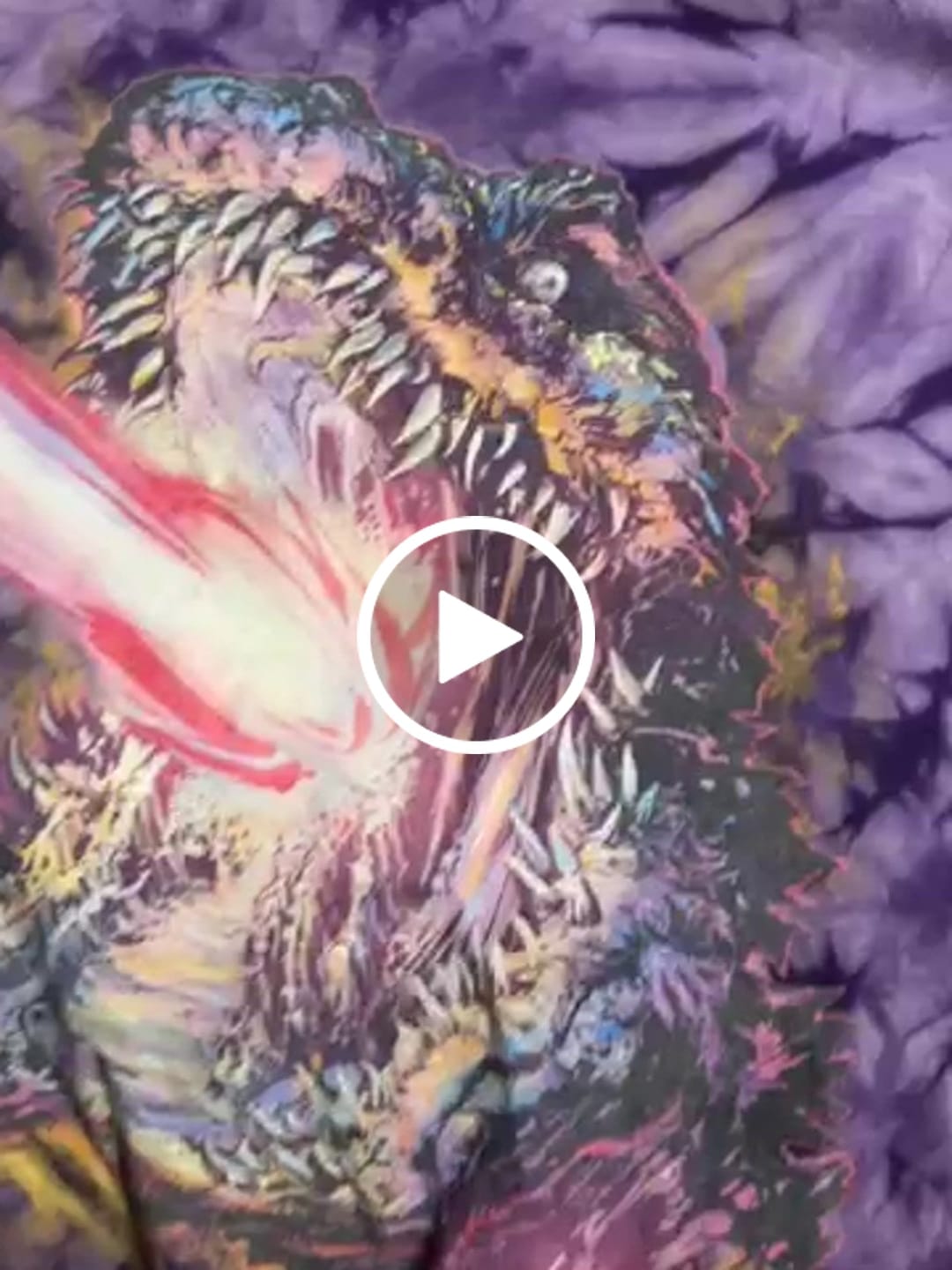 Customer video review of SHIN GODZILLA: WHO WILL KNOW - T-SHIRT (PURPLE ENERGY TIE DYE)
