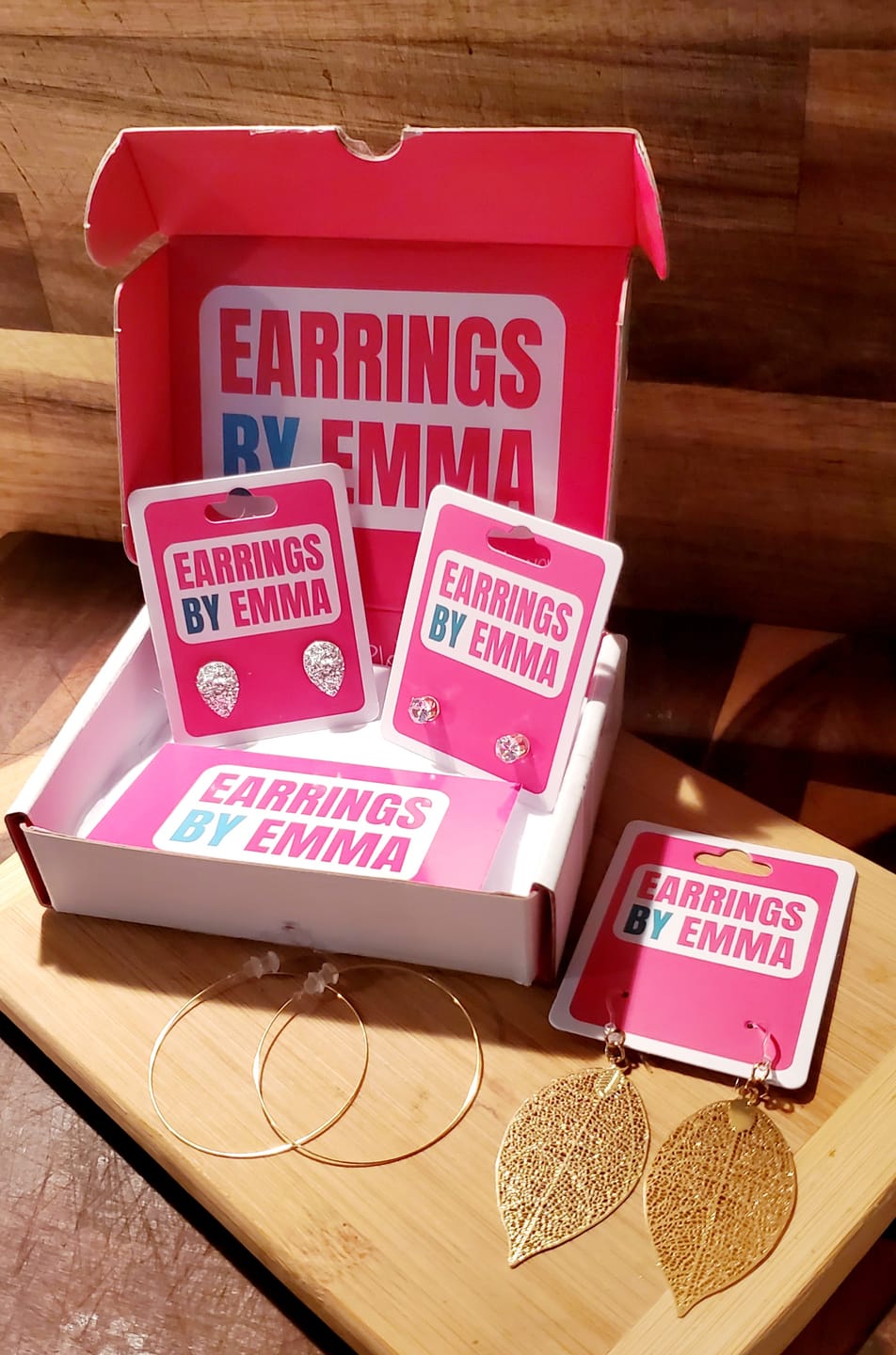 Customer photo review of Hypoallergenic Clear Plastic Hook Earrings (Blanks)