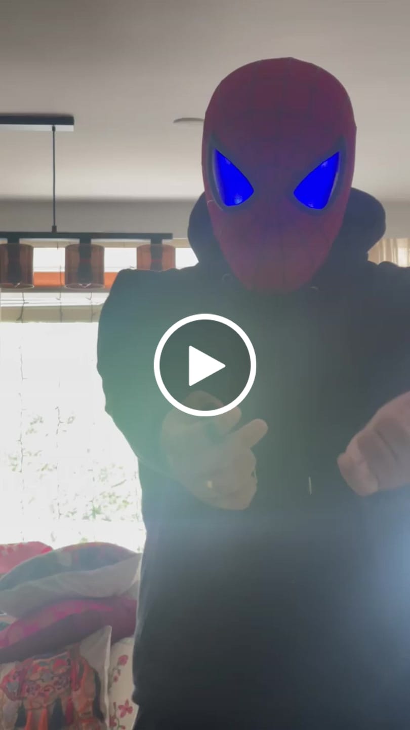 Customer video review of Movable eyes Spiderman Mask  | Ring Remote Control | breathable material