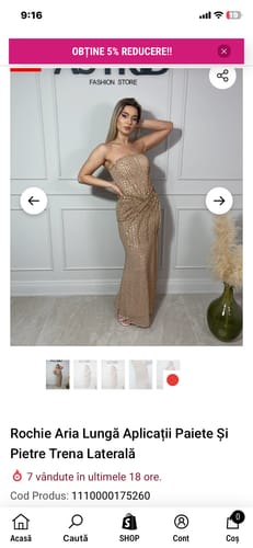 Customer photo review of Rochie Aria lungă aplicații paiete și pietre trena laterală