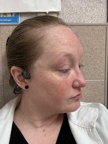 Customer photo review of Petite Faux Druzy Earrings - Your Freebie to try Plastic Posts!