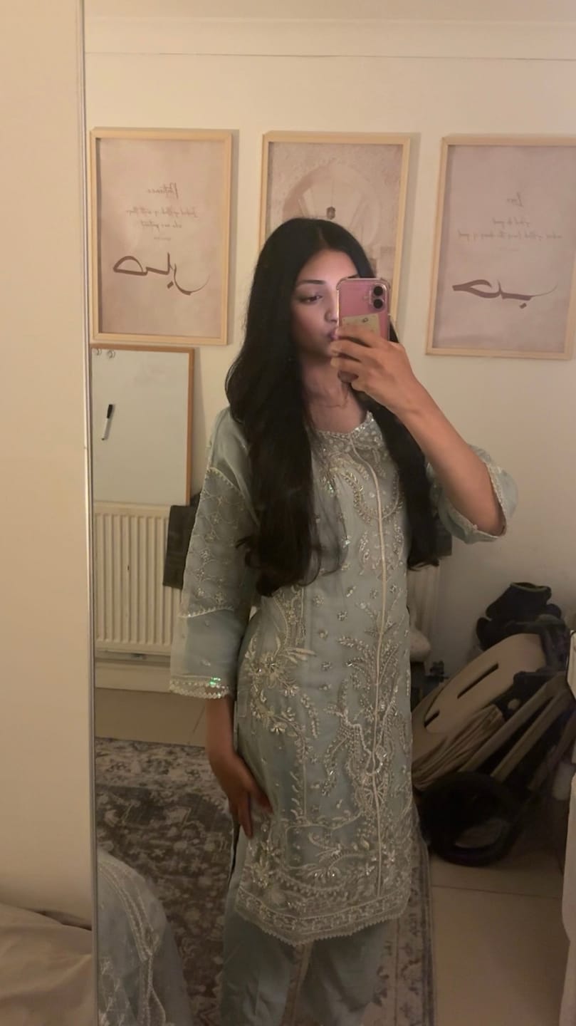 Customer photo review of Tehwar - Luxury Organza Outfit - Festive Collection - Ready to Wear - TEHV8D5