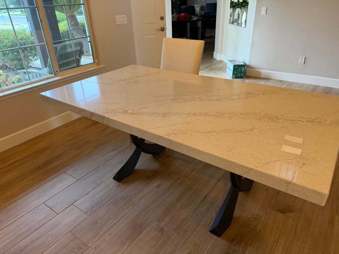 Customer photo review of 418 Curva 28" H Dining Table Curved Legs for Live Edge Wooden Slap