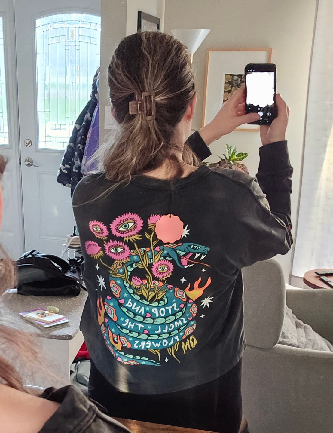 Customer photo review of Smell The Flowers Long Sleeve