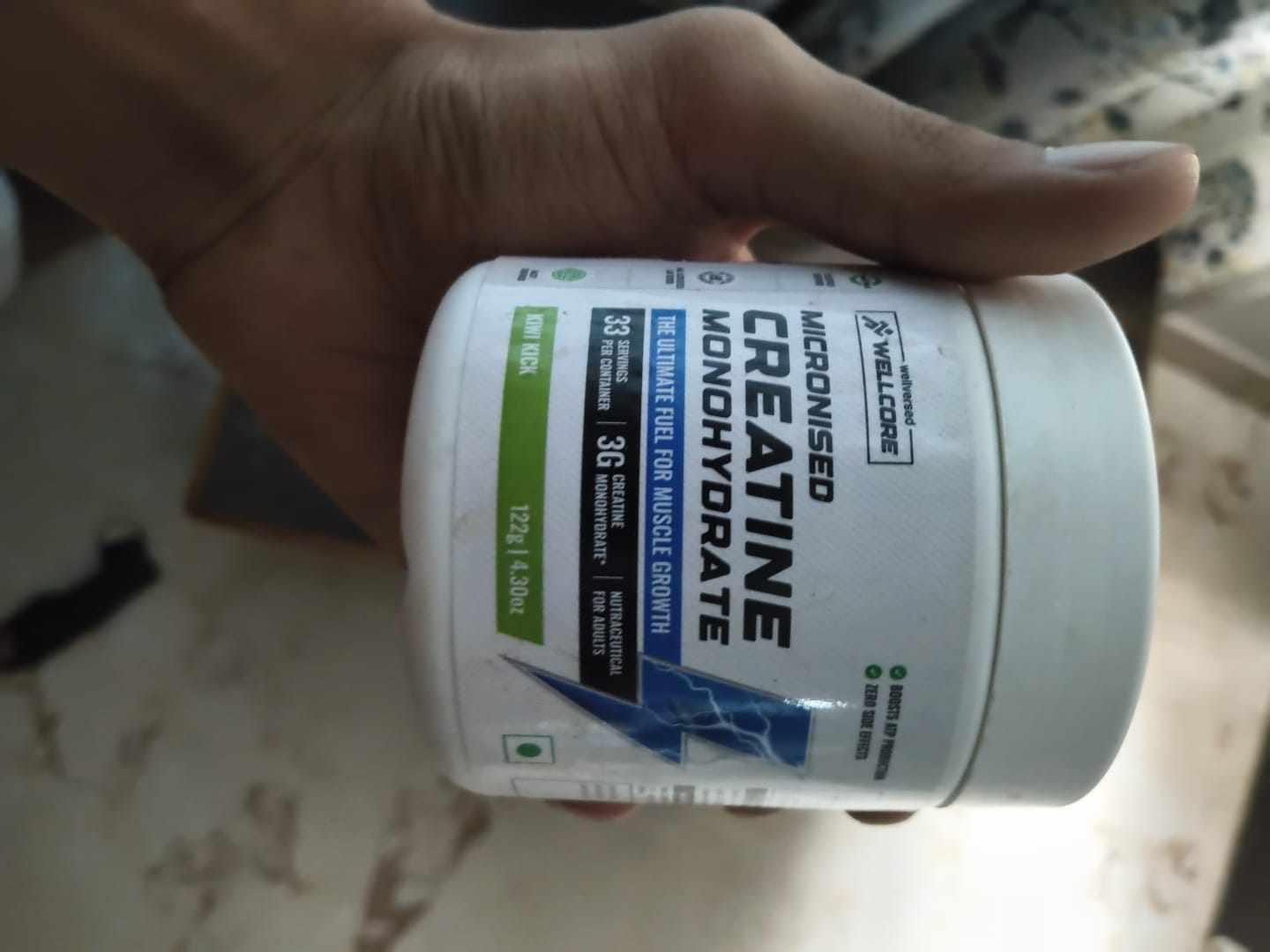Customer photo review of Wellcore - Pure Micronised Creatine Monohydrate | Kiwi Kick (122g, 33 servings)