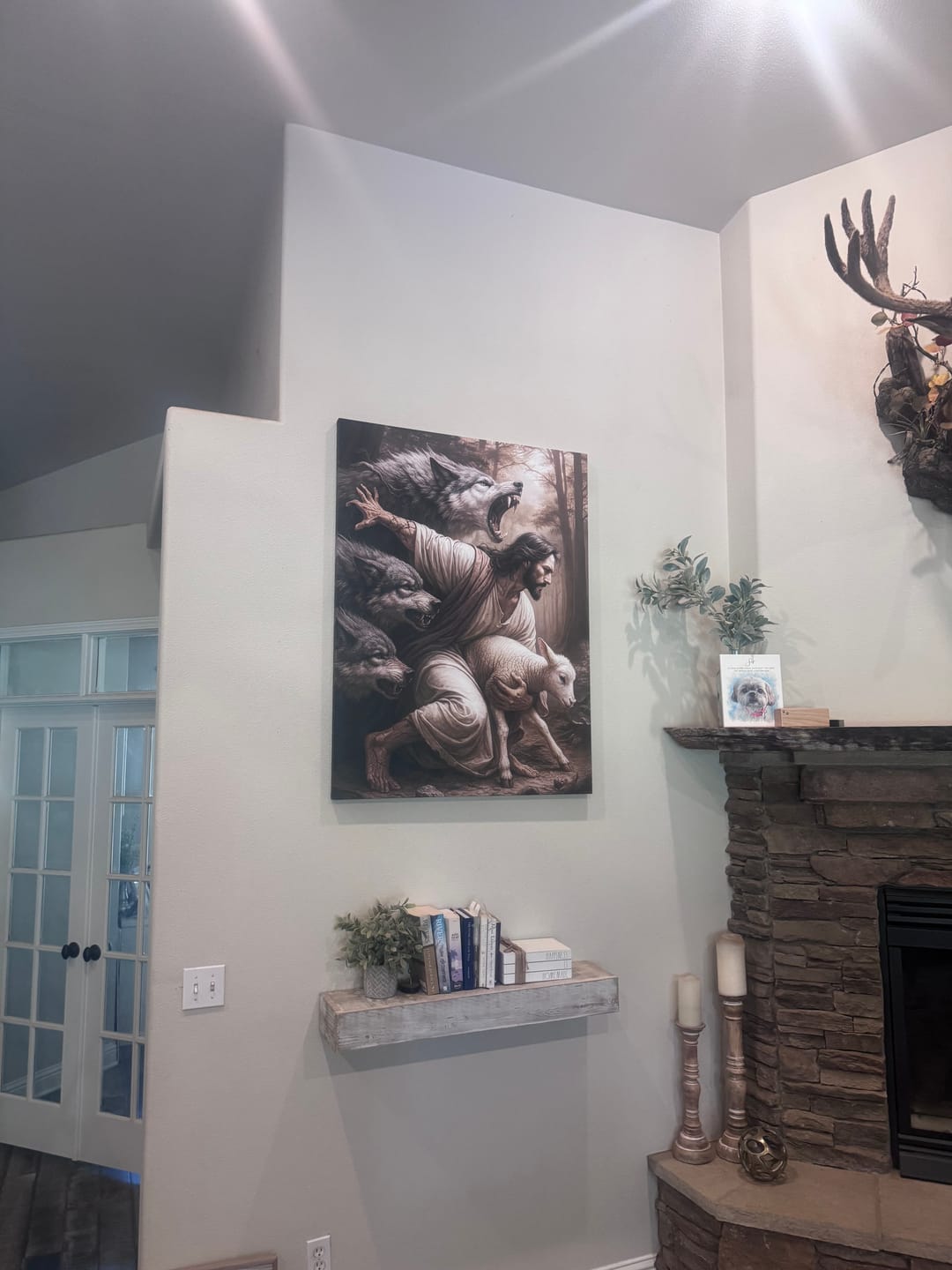 Customer photo review of Jesus Protects The Lamb From Wolves