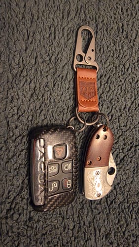 Customer photo review of Brown Leather 717 Keychain
