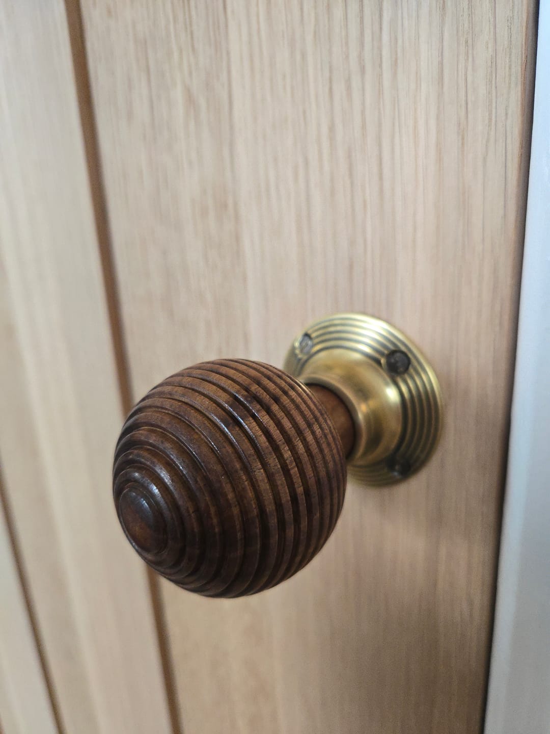 Customer photo review of Wooden Beehive Mortice/Rim Door Knobs