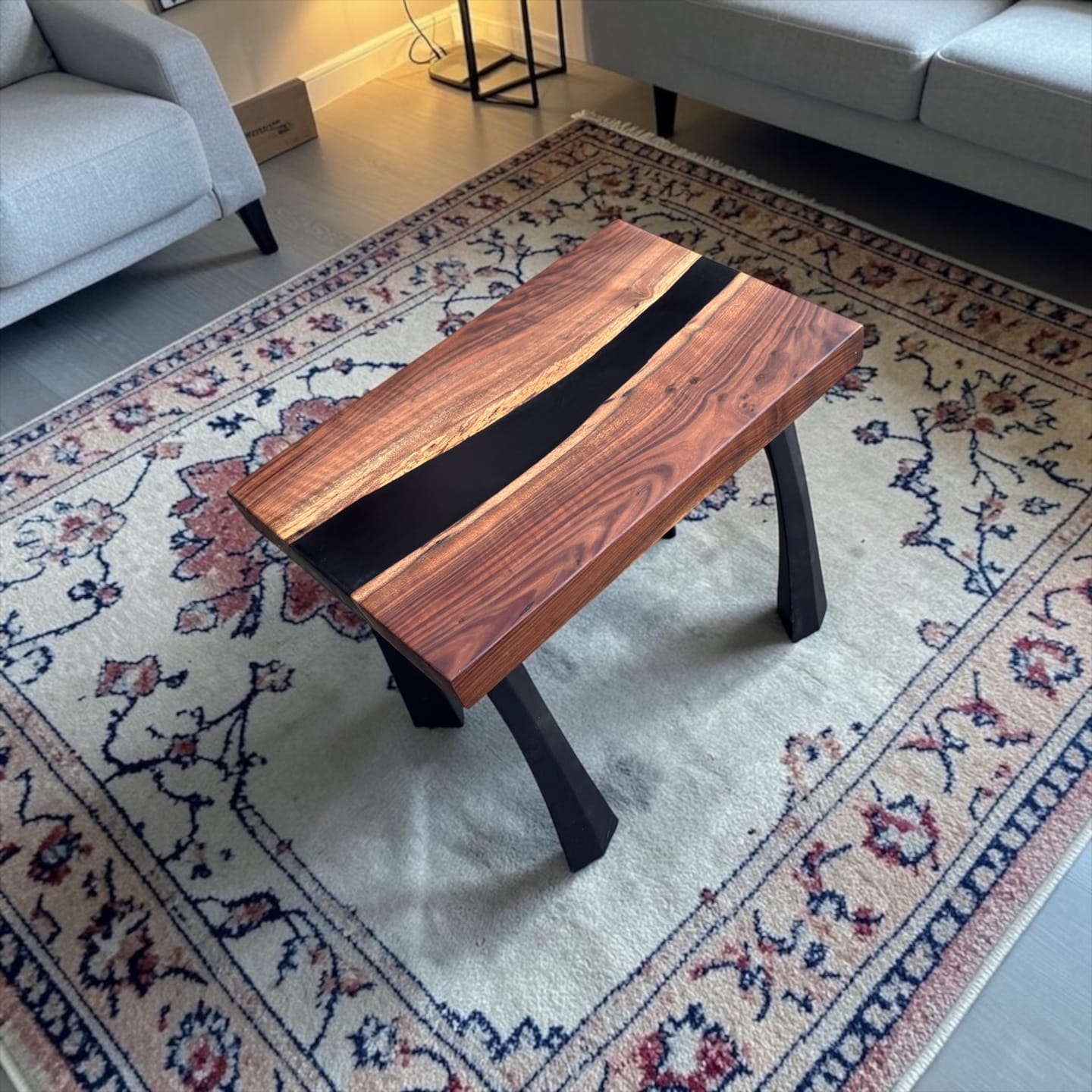 Customer photo review of Bench Legs 123 Udo 16.3" H Handcrafted Metal Furniture