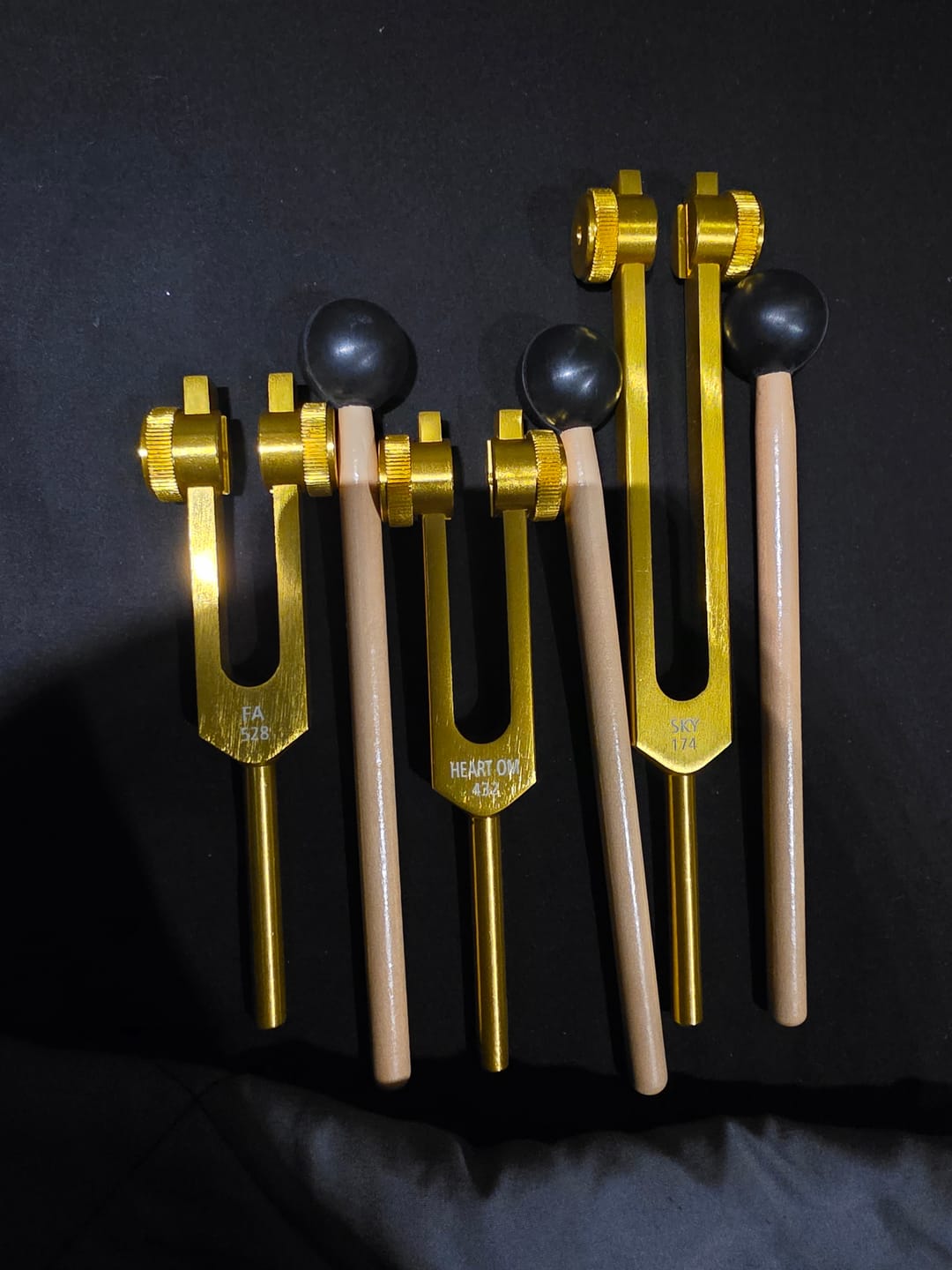 Customer photo review of 3pc Solfeggio Tuning Fork Set: 174, 432 & 528 Hz Healing Frequencies