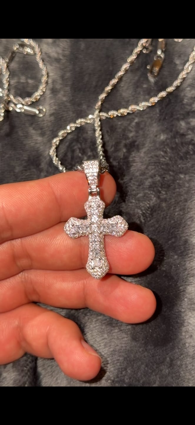 Customer photo review of FROSTY CROSS PENDANT. - 925