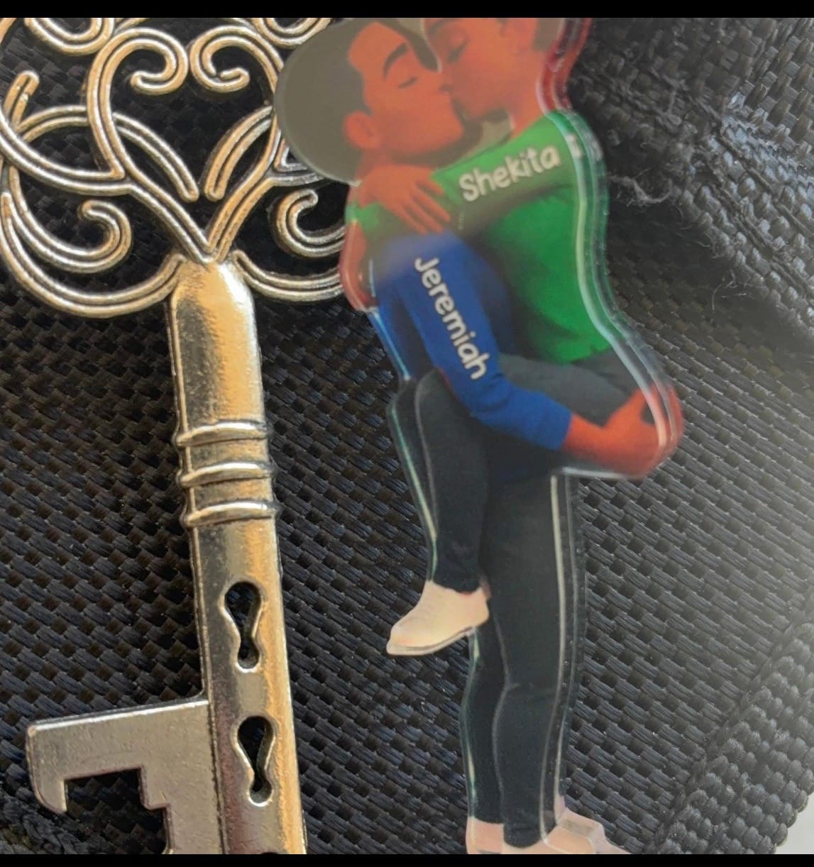 Customer photo review of Kissing Couple - Personalized Keychain, Gift for Couple