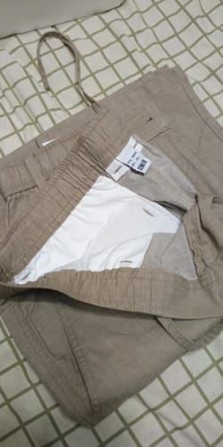 Customer photo review of Semir Men Pants Cotton 2026 Linen Loose Fit Straight Solid Elastic Waist Urban Casual Everyday Style Soft Comfortable Daily