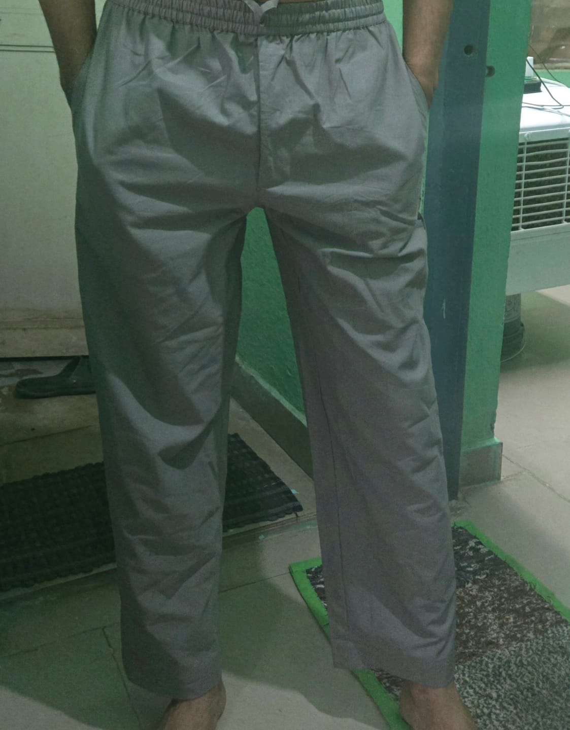 Customer photo review of Men Grey Cotton Pant