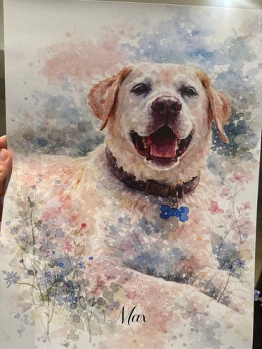 Customer photo review of Personalised Poster With Dog or Cat - Watercolour