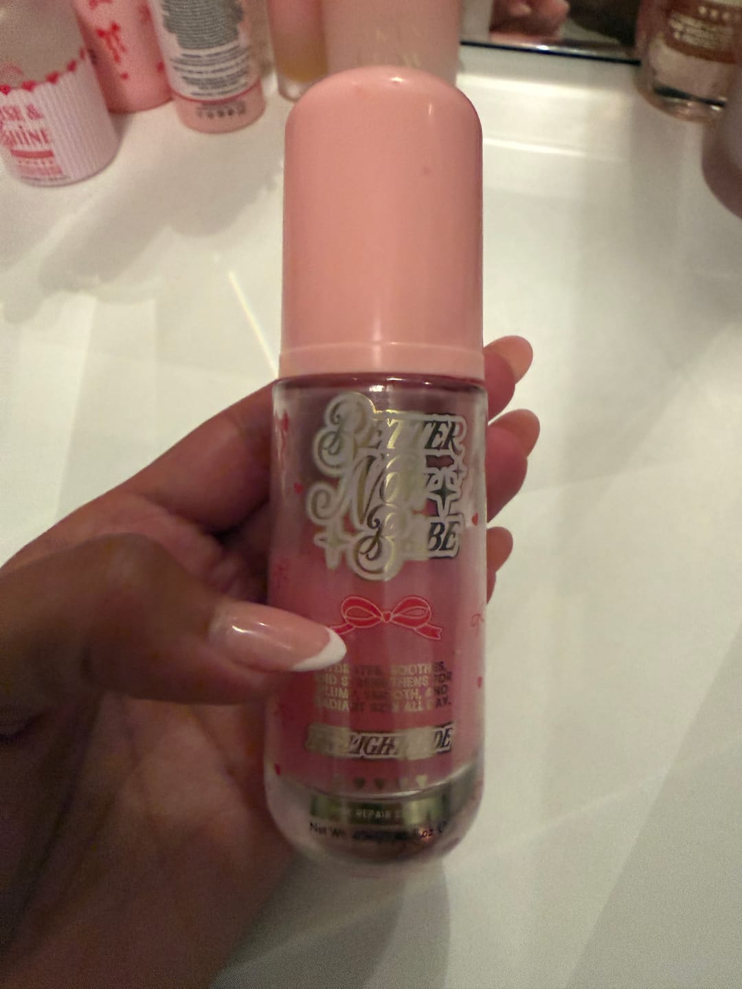 Customer photo review of Better Now Babe Pink Barrier Repair Serum