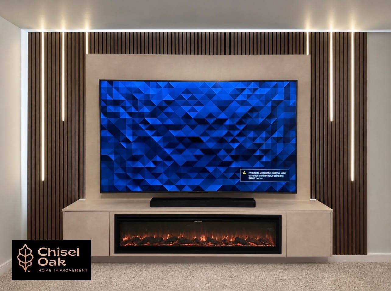 Customer photo review of Wooden Wall Panel | Walnut | Premium 3-sided Wood Veneer
