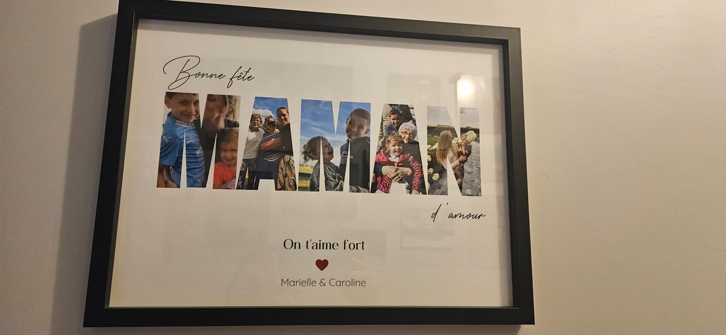 Customer photo review of Affiche personnalisée meilleure maman du monde - Cadre personnalisé