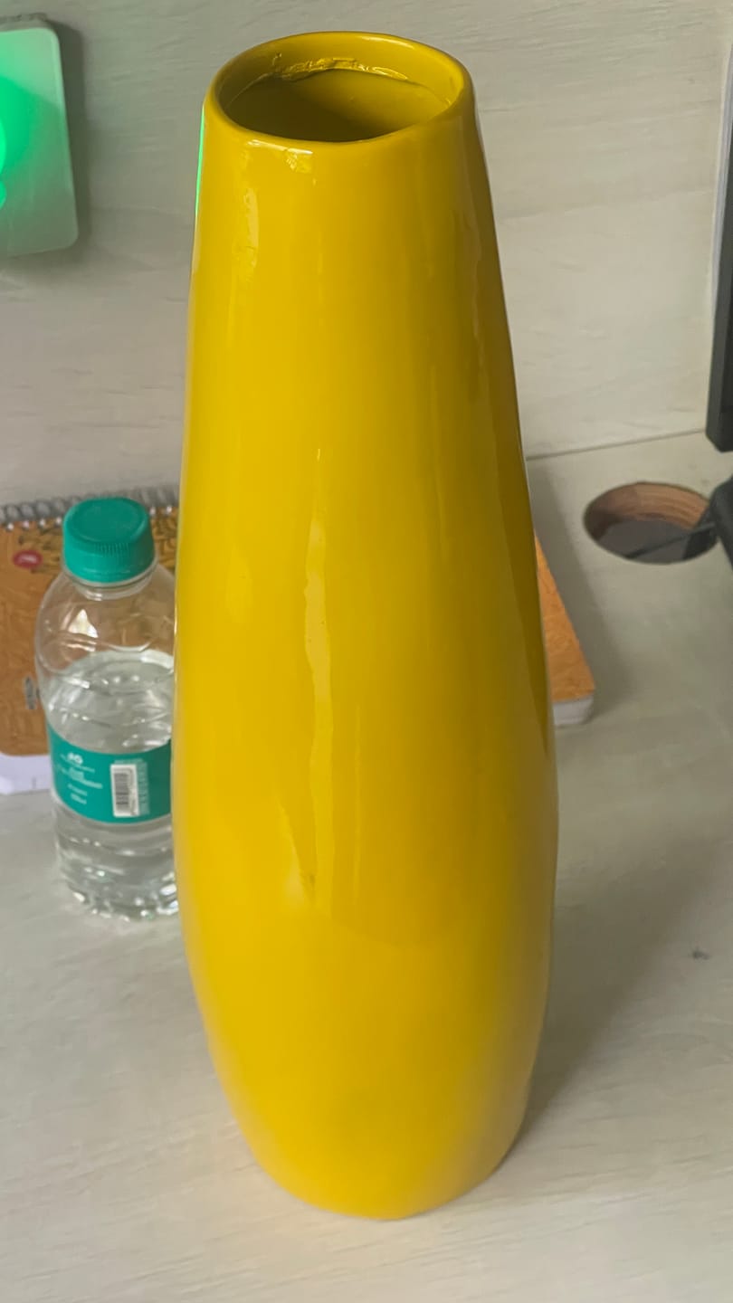 Customer photo review of Yellow Resin Vase Sculpture Vastu Remedy for Financial Stability, and Expenditure Control for SSW Direction Placement in Home, Office and Living Spaces | 8 x 37 cm | 600 gm