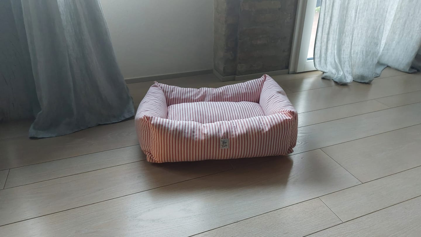 Customer photo review of Divanetto Cotone Righe Strette Rosso