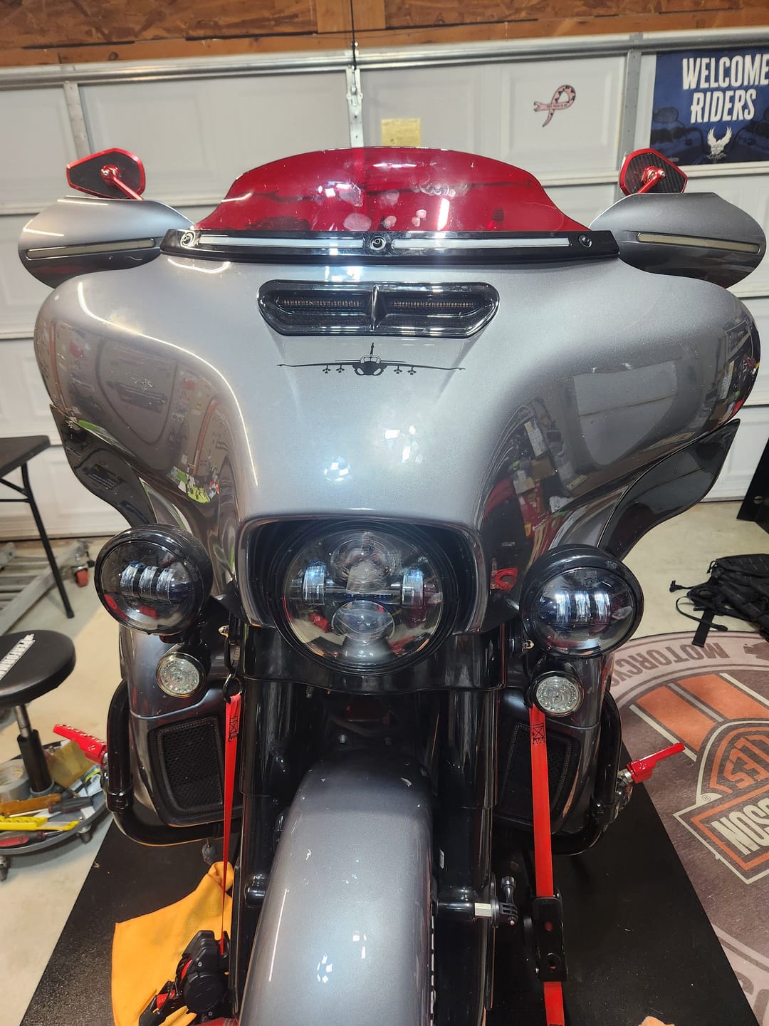 Customer photo review of Hand Guards with LED for Touring & Softails fit for 2009-2026