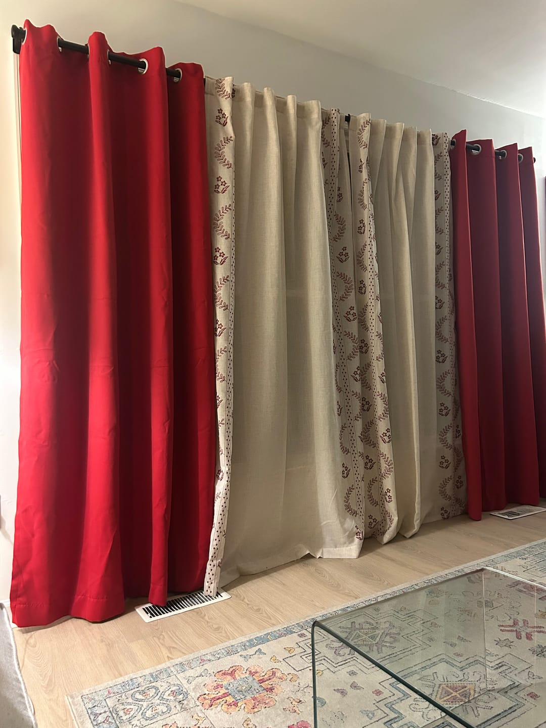 Customer photo review of Embroidered Vine Floral Linen Curtains