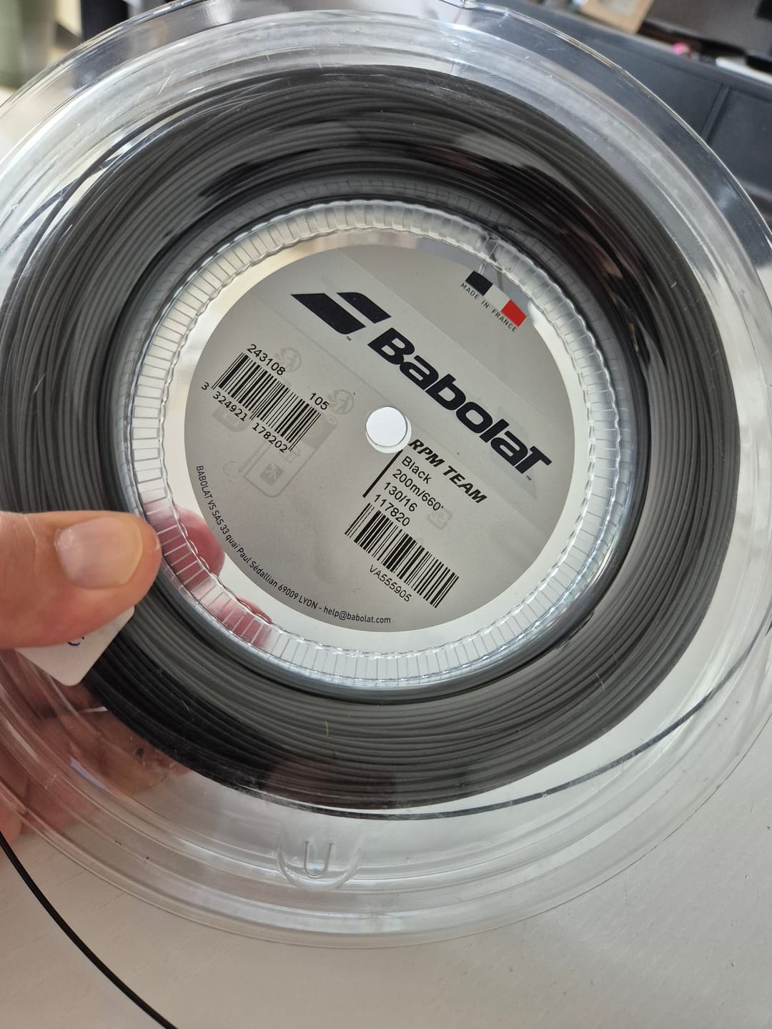Customer photo review of BOBINE BABOLAT RPM TEAM (200m)