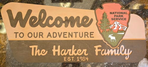 Customer photo review of 3D National Park Service Family Name Welcome Sign (Moose Design)