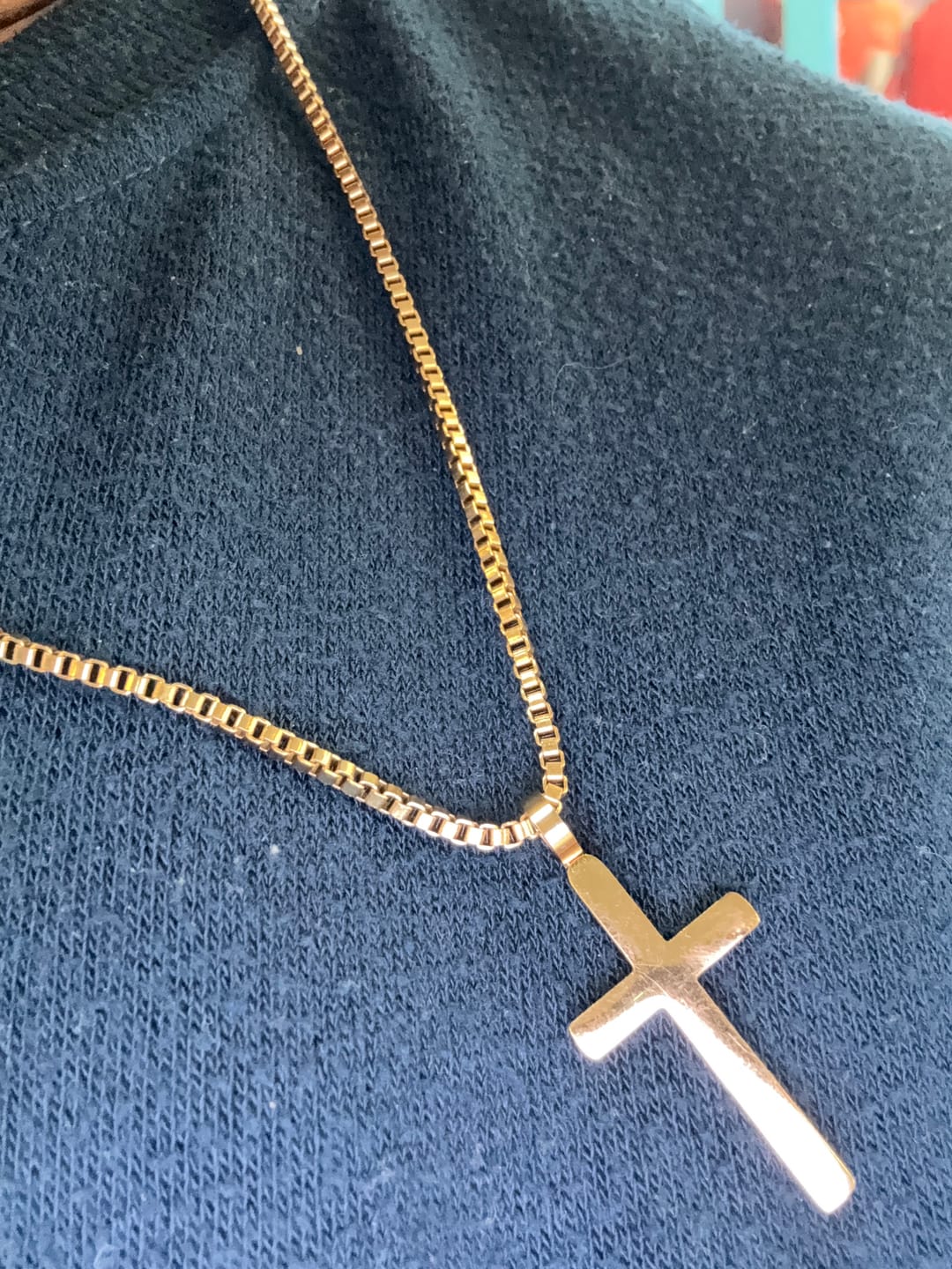 Customer photo review of Classic Cross & Box Chain
