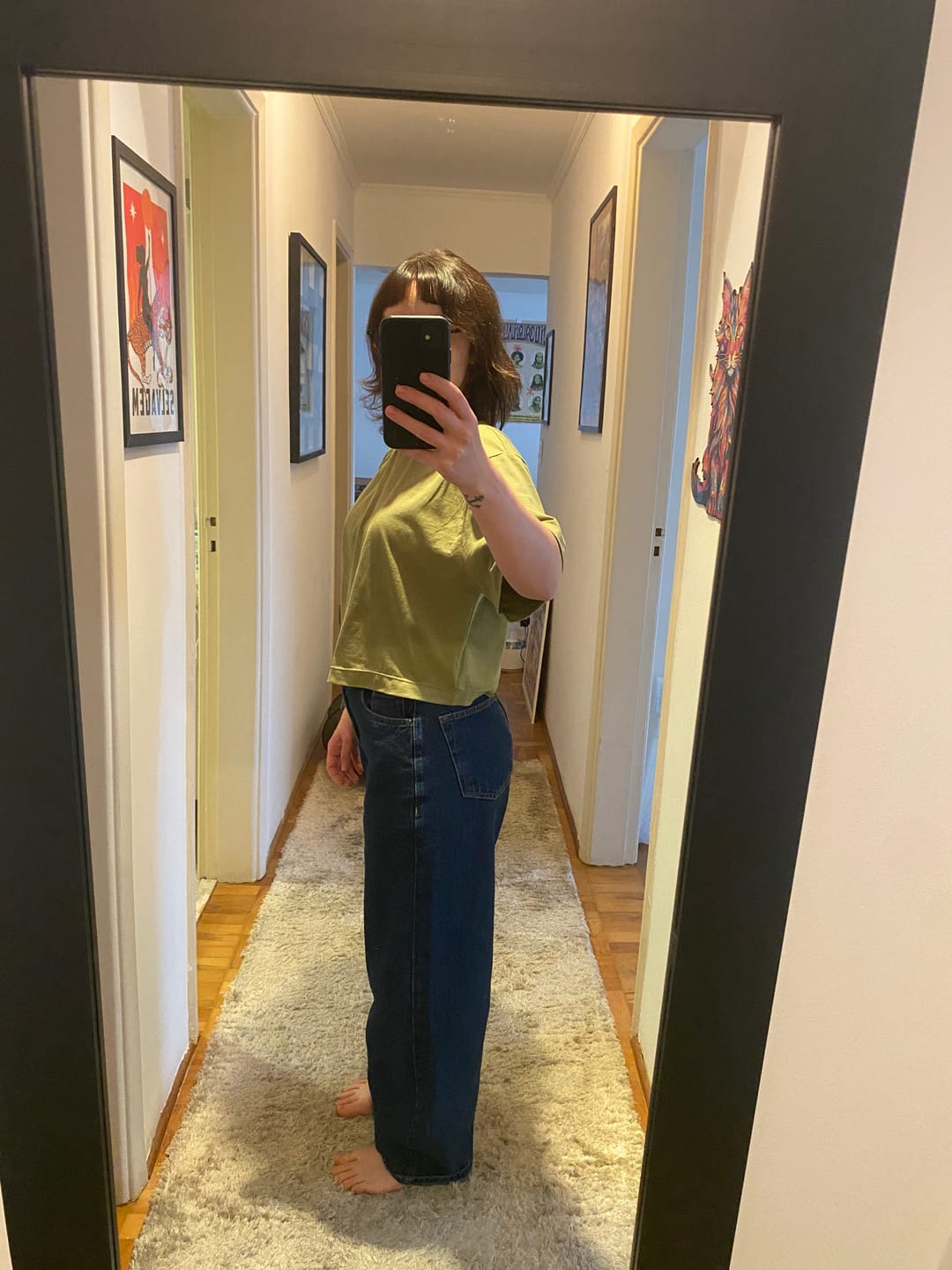 Customer photo review of Calça Jeans Balloon Baobá Azul Escuro