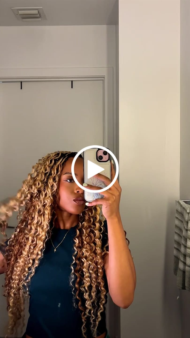 Customer video review of #30 Light Brown Water Wave Human Crochet Hair
