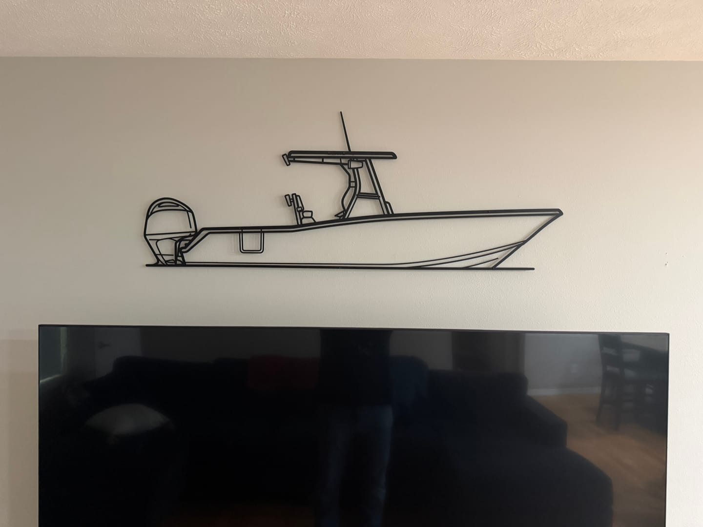 Customer photo review of Your Custom Boat Silhouette Metal Wall Art