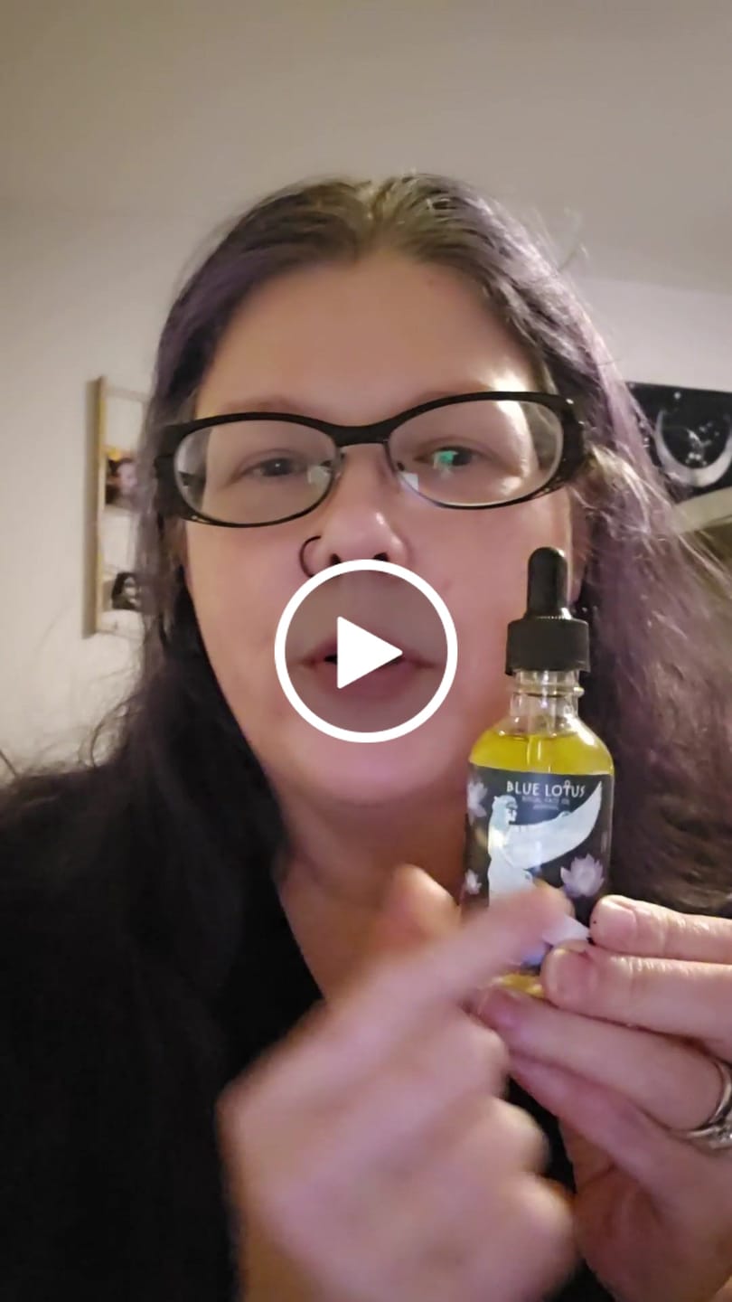 Customer video review of Blue Lotus Ritual Face Oil | Sacred Egyptian Elixir for Glow, Deep Calm & Spiritual Awakening 🩵🌿