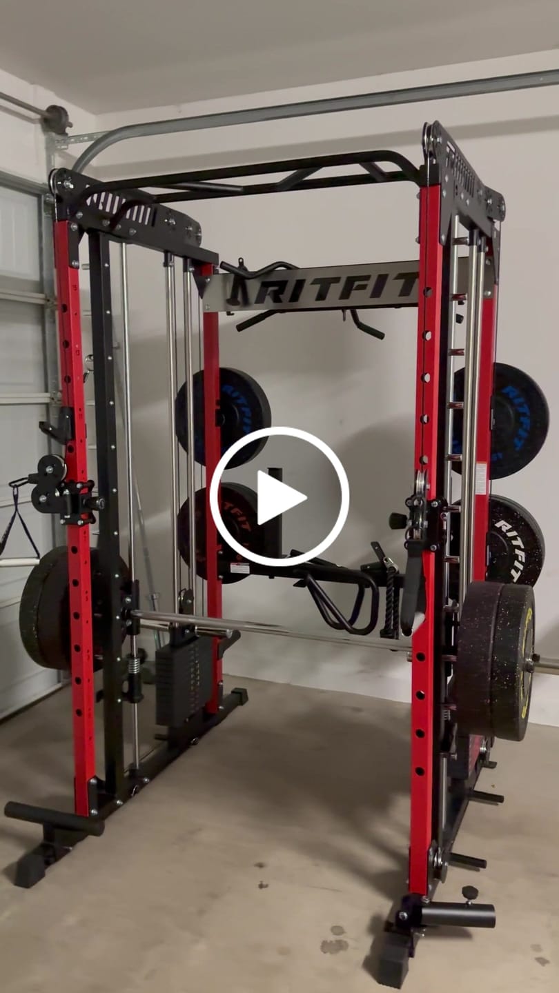 Customer video review of RitFit M1 PRO Multi-Functional Smith Machine with Cable Crossover System and Squat Rack for Home Gym