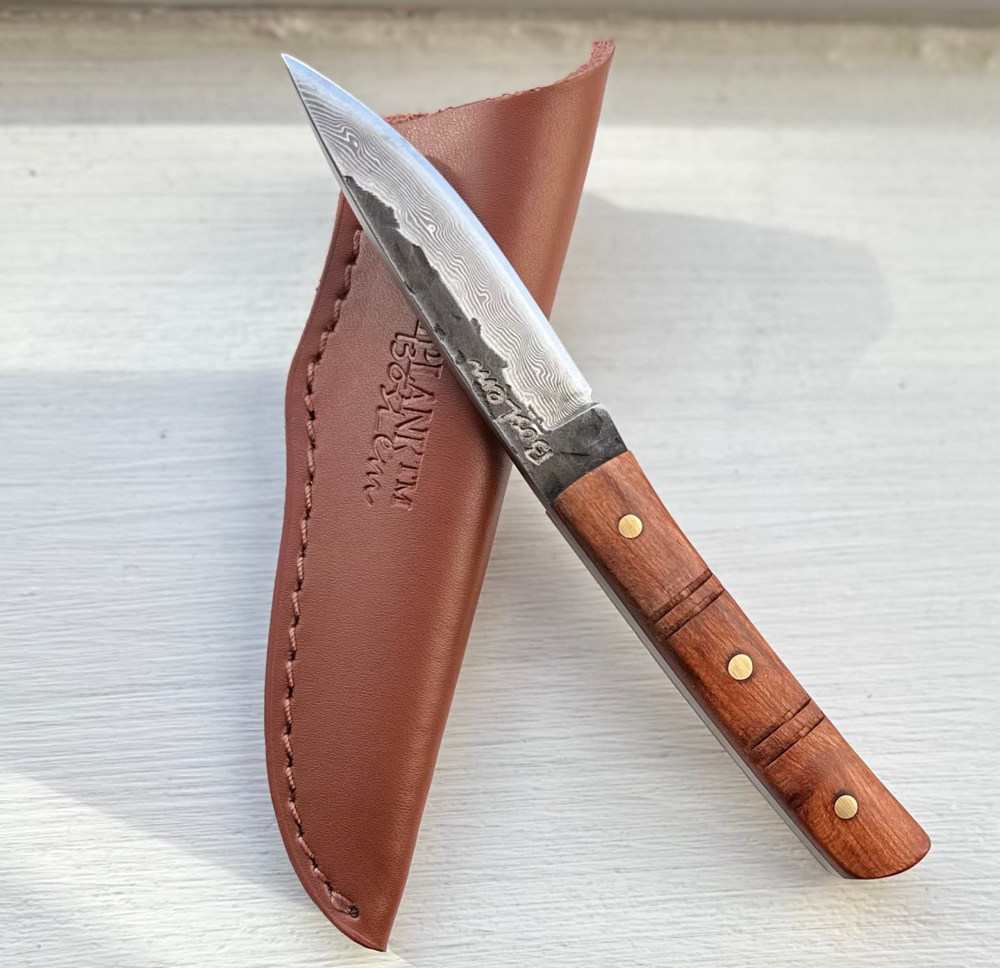 Customer photo review of BRAAIPLANK™ BosLem (16cm Damascus, Hammer Forged Bush Blade)