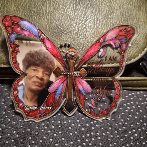 Customer photo review of I Am Always With You - Personalized Custom Car Plastic Hanging Ornament CO25