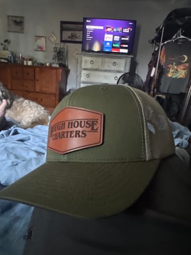 Customer photo review of Premium Custom Leather Patch Hats (Wholesale)