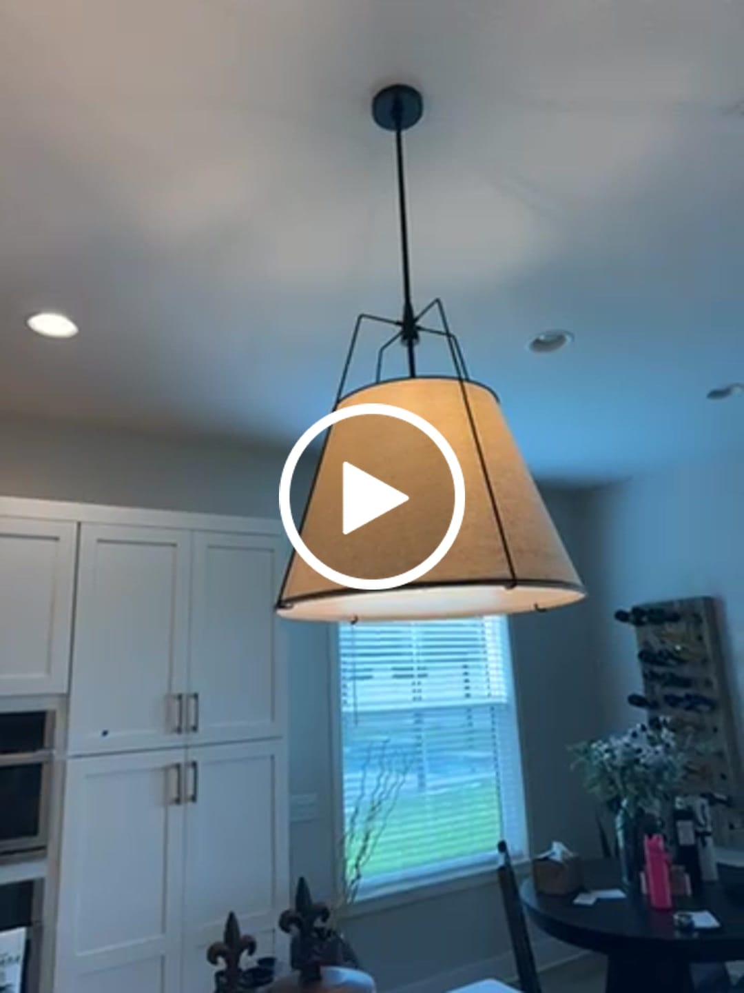 Customer video review of Modern Linen Conical Drum Cage Pendant Light