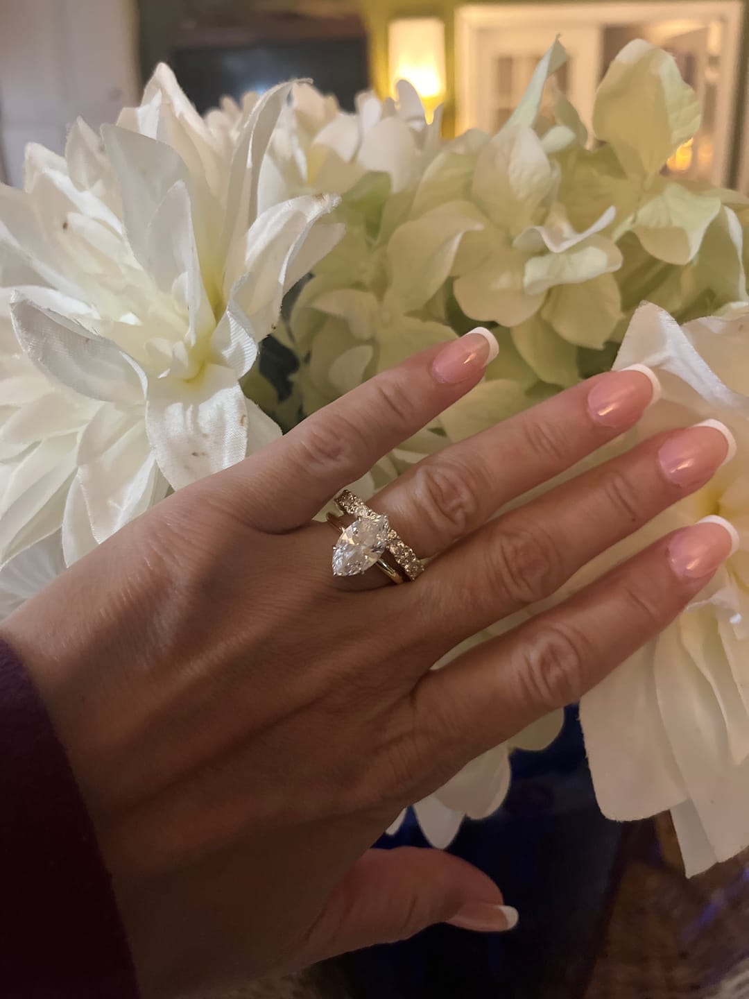 Customer photo review of S925 Special 3.0Ct Marquise Cut Wedding Set Bridal Rings With Wedding Band Travel Rings