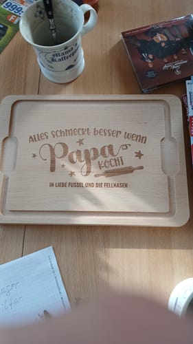 Customer photo review of Wenn Papa kocht - Schneidebrett