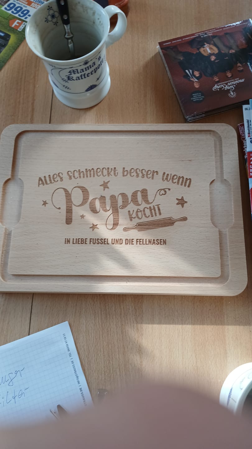 Customer photo review of Wenn Papa kocht - Schneidebrett