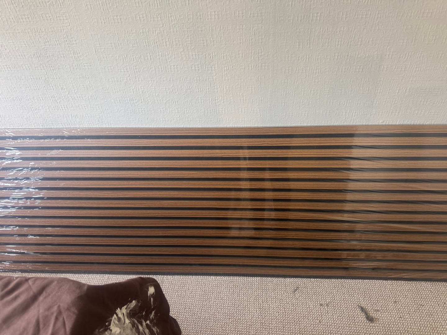 Customer photo review of Premium Acoustic Wall Panels - Teak Oak