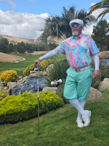 Customer photo review of Men's vintage fractal golf polo