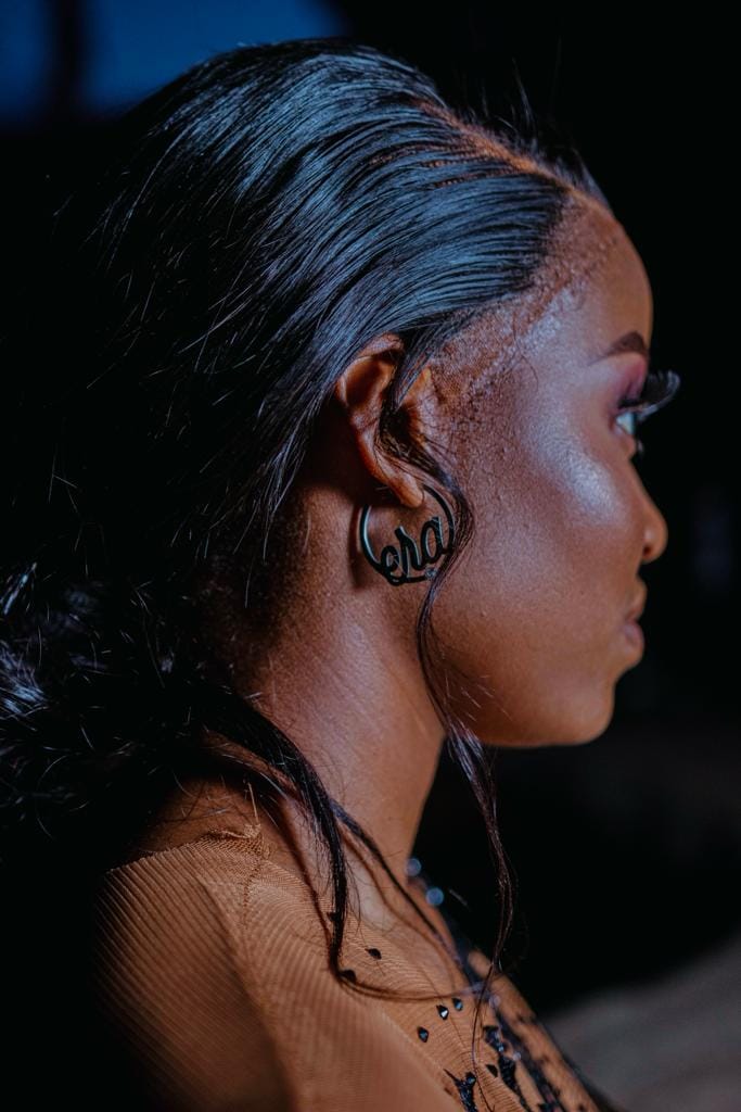 Customer photo review of Silver Era Logo Mini Hoops