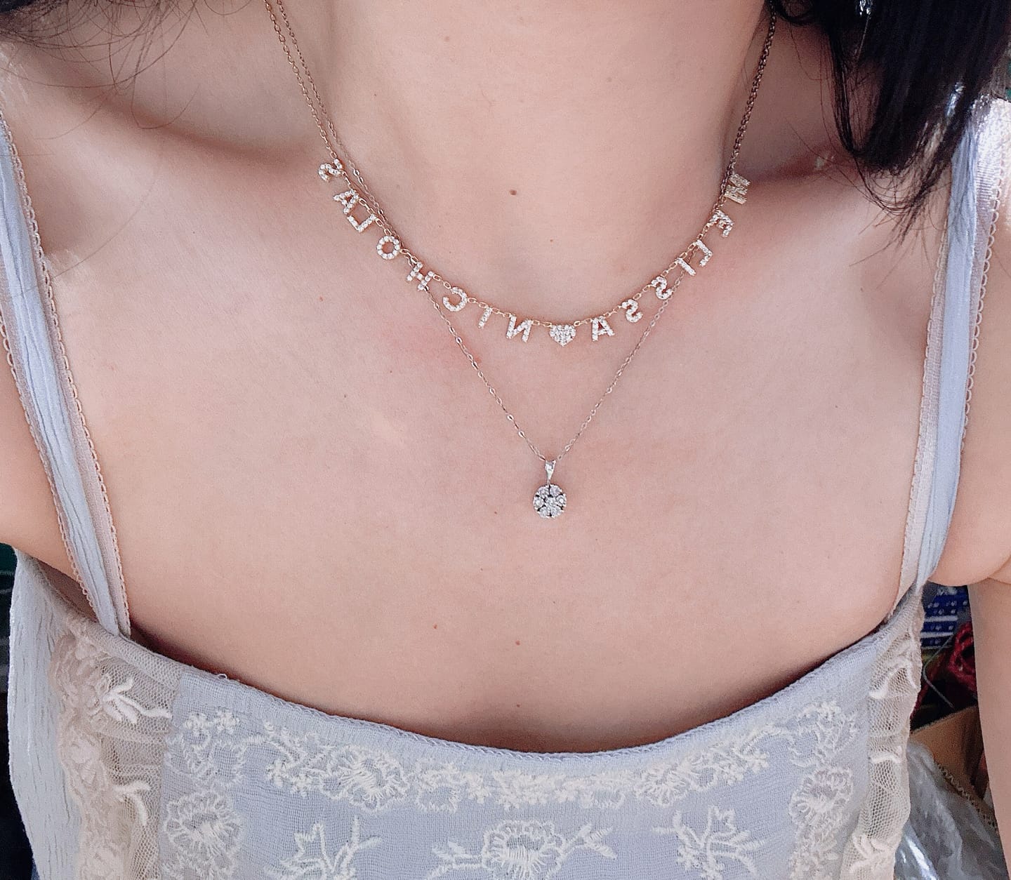 Customer photo review of Collana MINI LETTERS BRIGHT