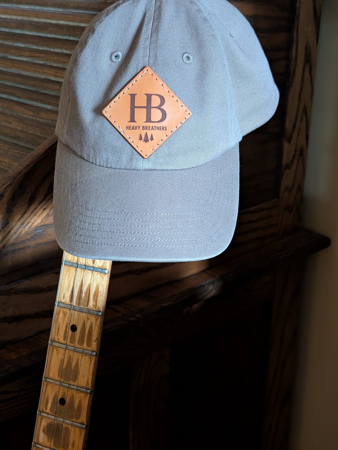 Customer photo review of Custom Leather Patch Dad Hat - R55