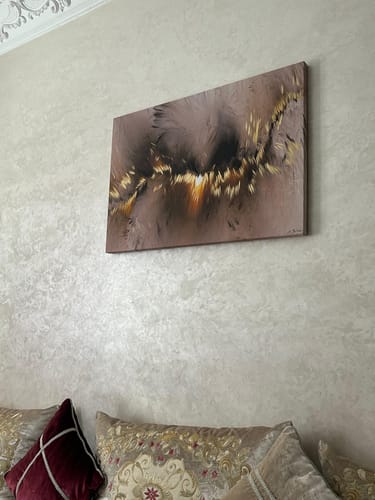 tableau décoratif marocain installé dans un salon photo client vérifiée