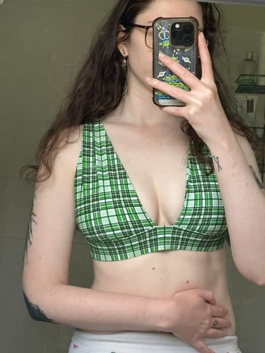 Customer photo review of Florence Top - Green Plaid
