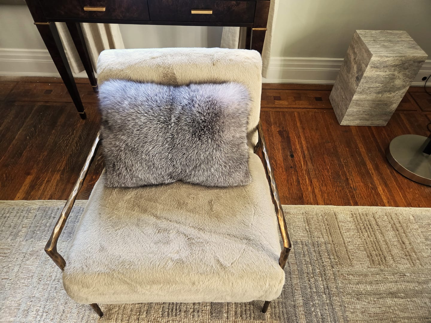 Customer photo review of Indigo Fox Fur Pillows