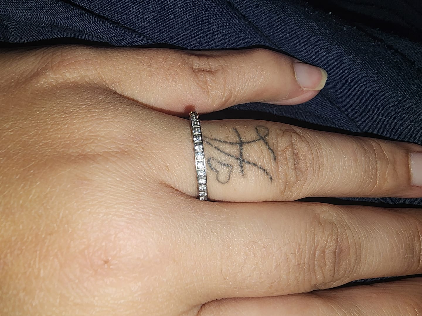 Customer photo review of Silver Titanium Ring full Eternity Cubic Zircon Diamonds 2mm